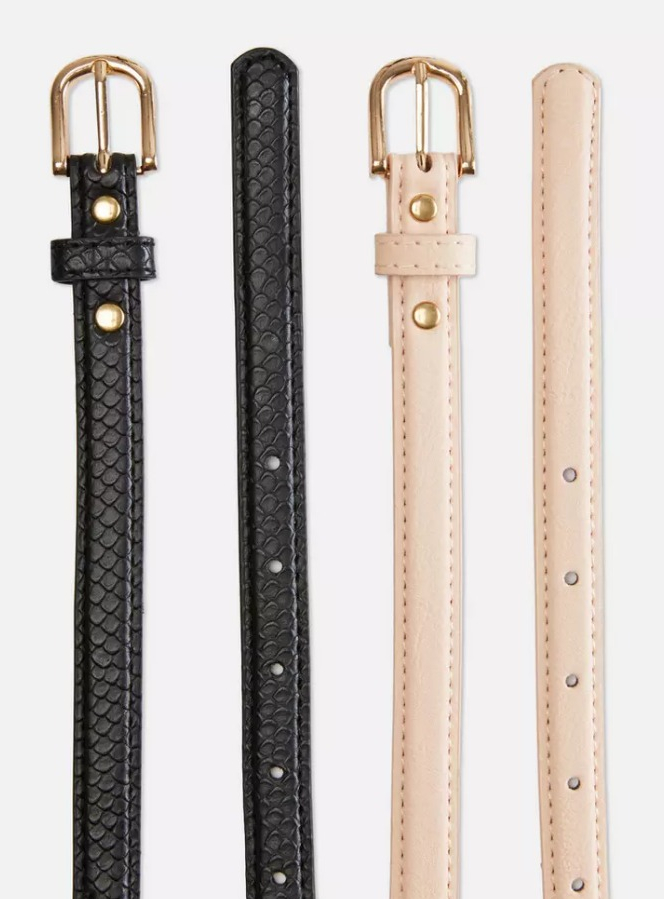 Obtenez le style ceinturé Kates avec ce double pack de ceintures de Primark.