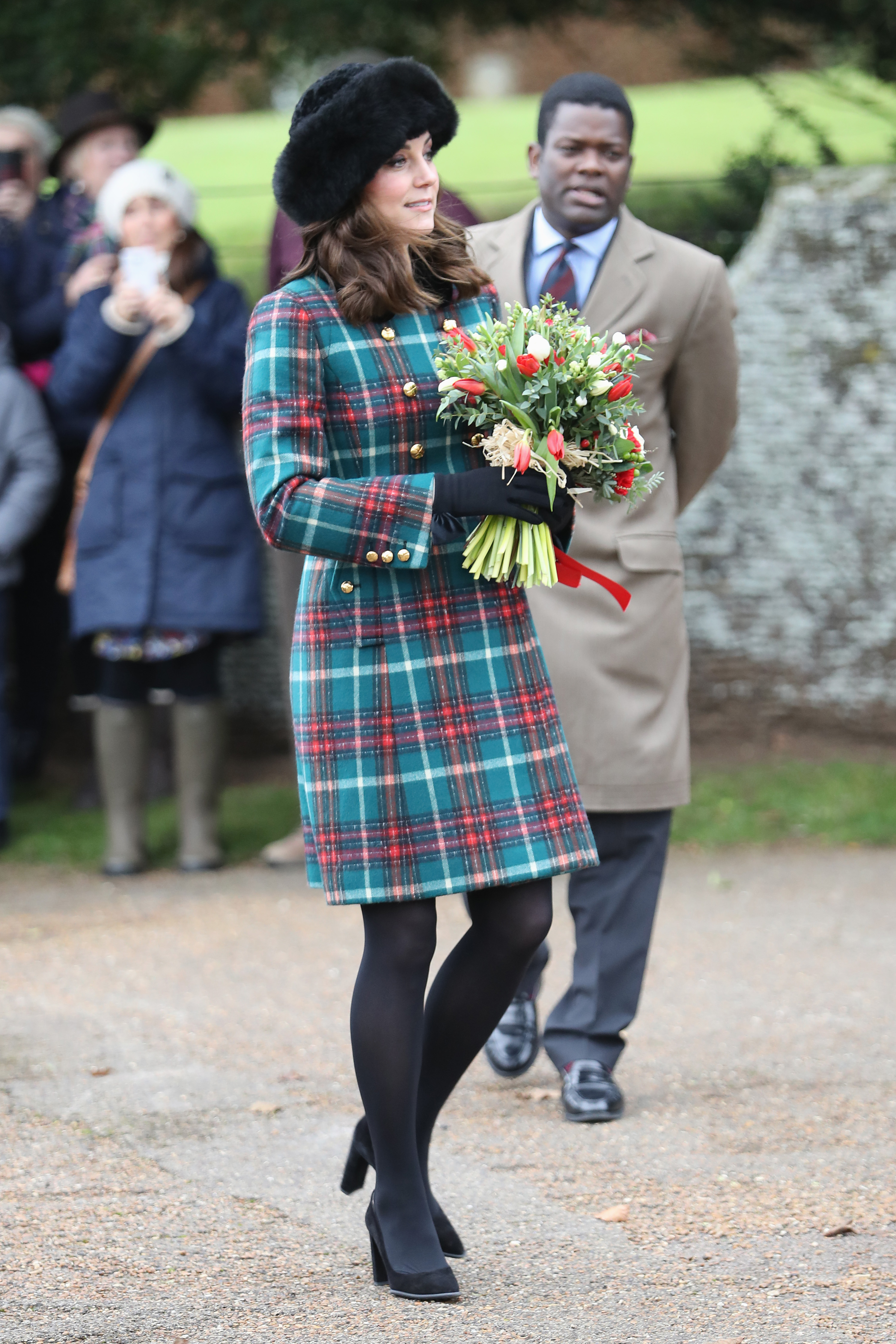 La princesse de Galles est allée à l'église du jour de Noël en 2017 dans cette élégante tenue tartan.