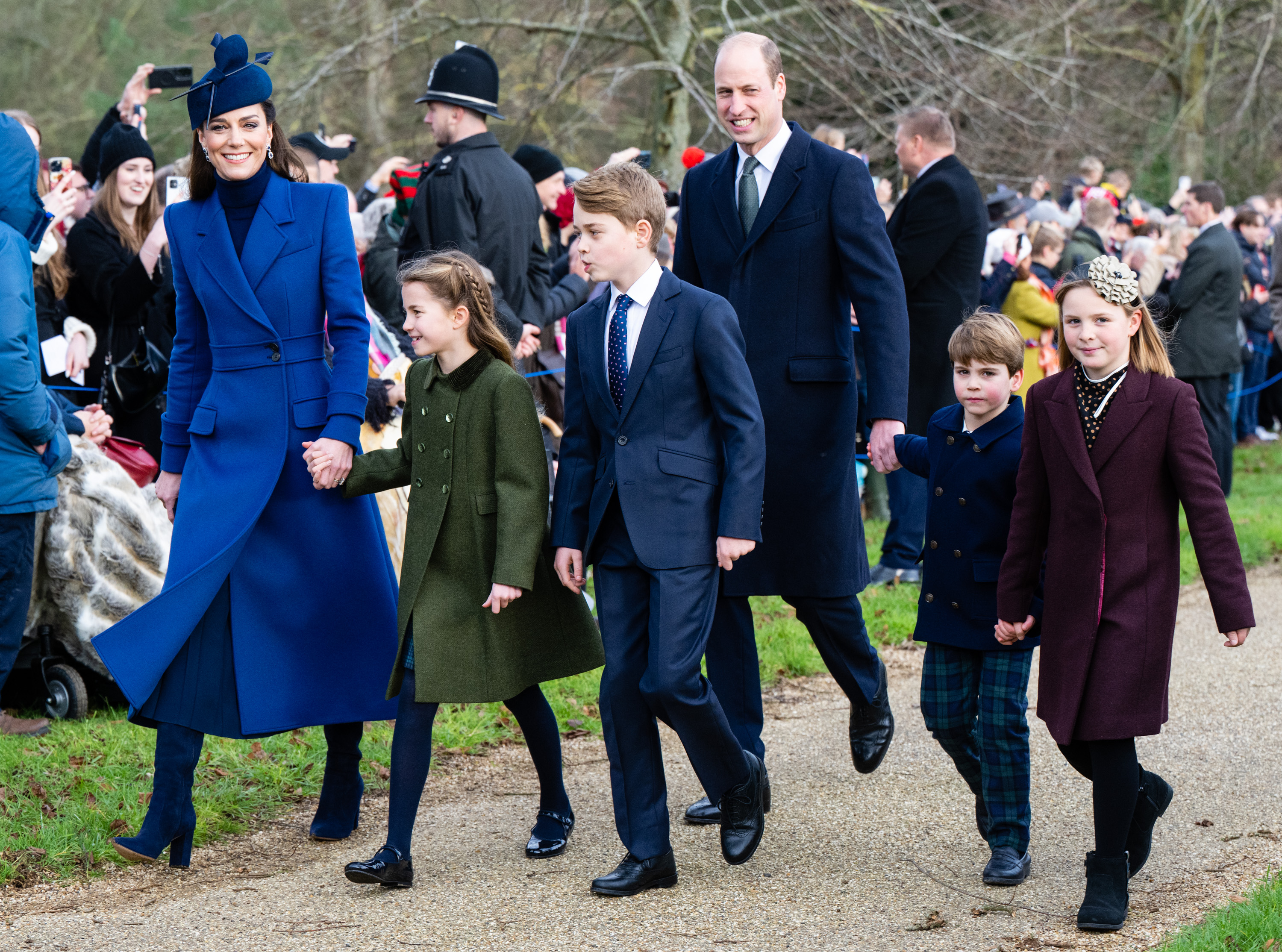 La famille royale en route vers l'église de Sandringham