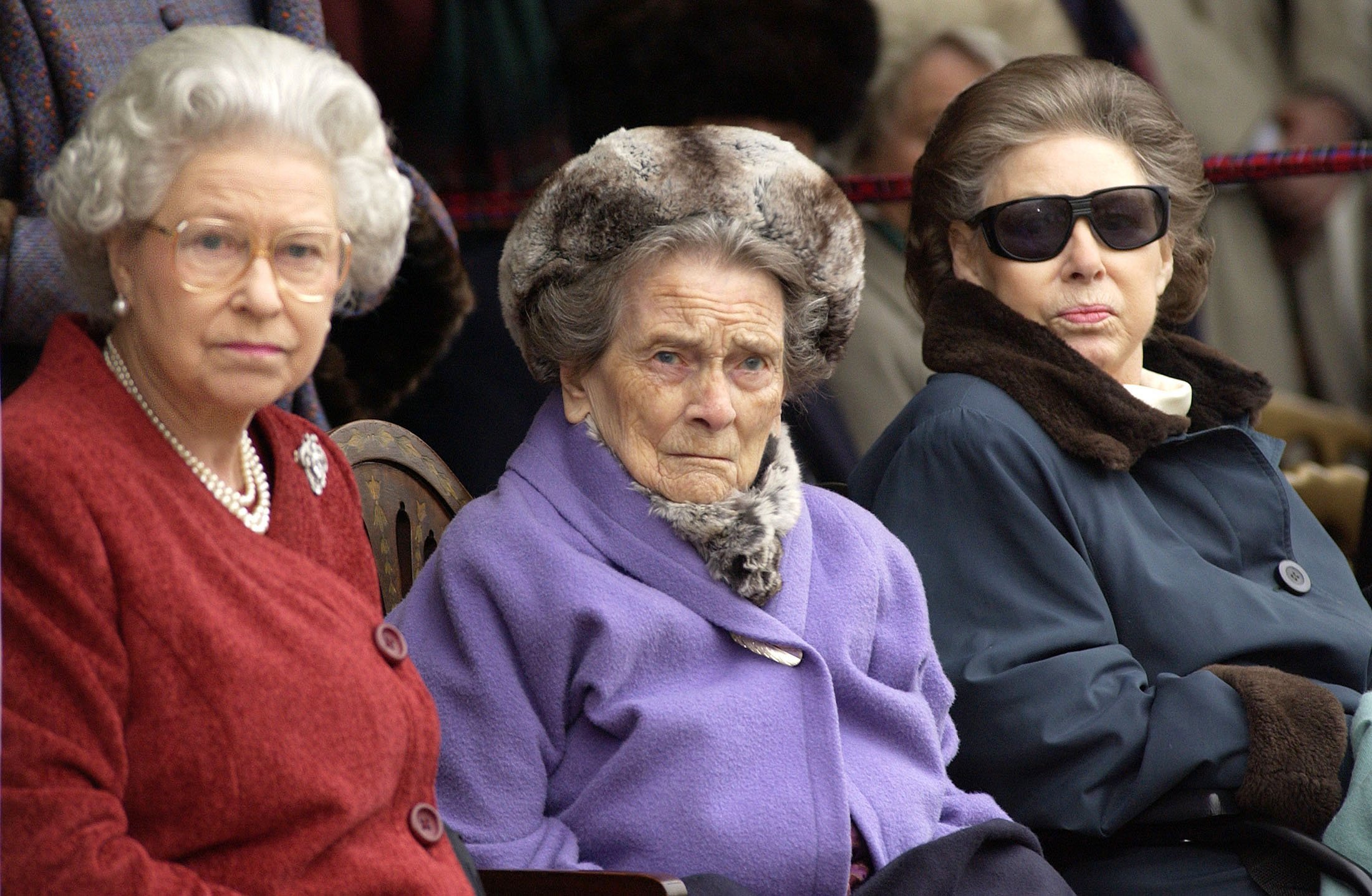 She attends the 100th birthday celebrations of her aunt Princess Alice, pictured centre, along with the Queen in December 2001