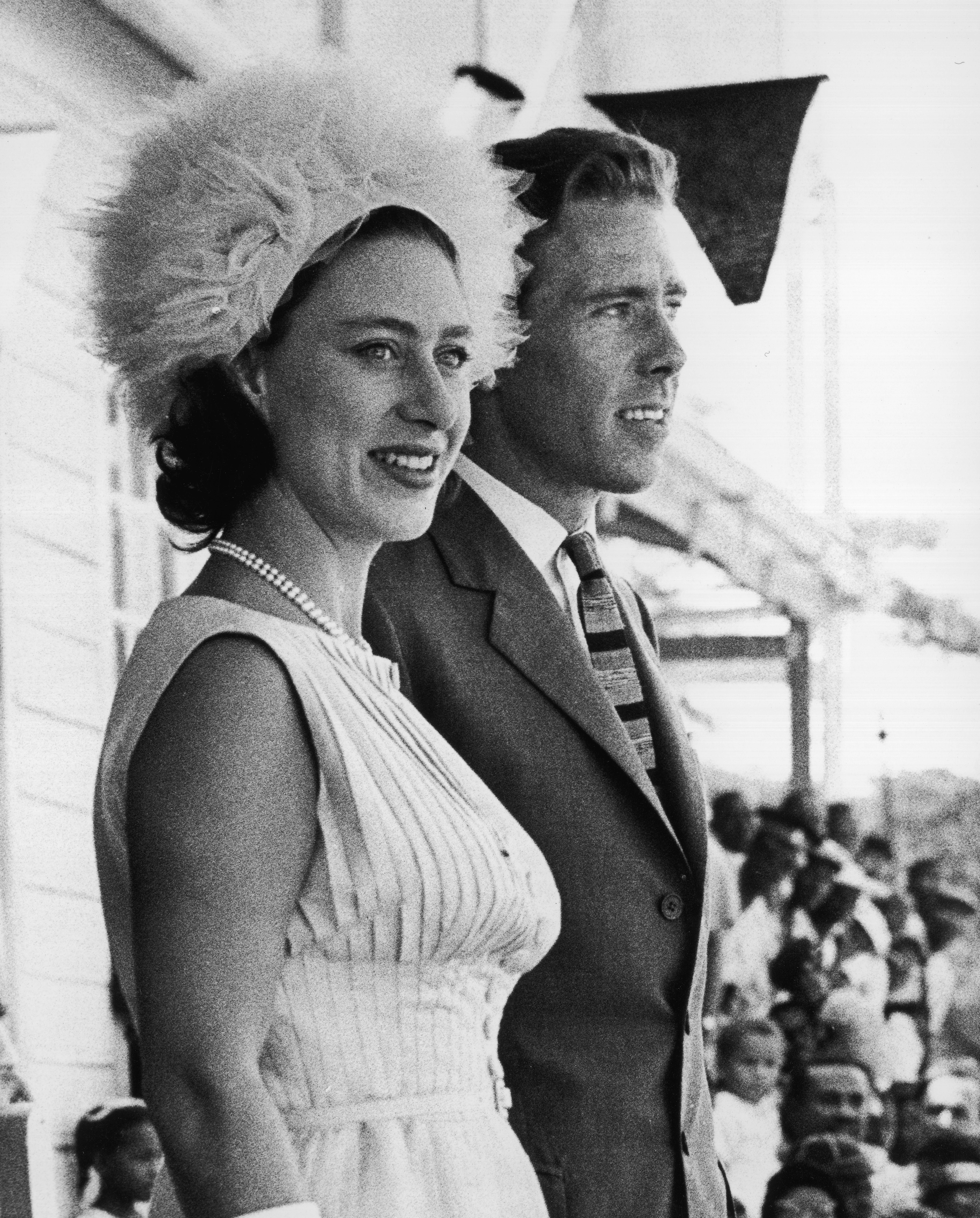   Lord Snowdon et la princesse Margaret photographiés au départ de Montego Bay en Jamaïque en 1962
